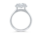 14 Karat White Gold Oval Diamond Engagement Ring- Special Order Only